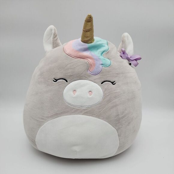 Squishmallows 12" Teresa The Unicorn Gray Pillow Plush Stuffed‎ Animal - Picture 1 of 6
